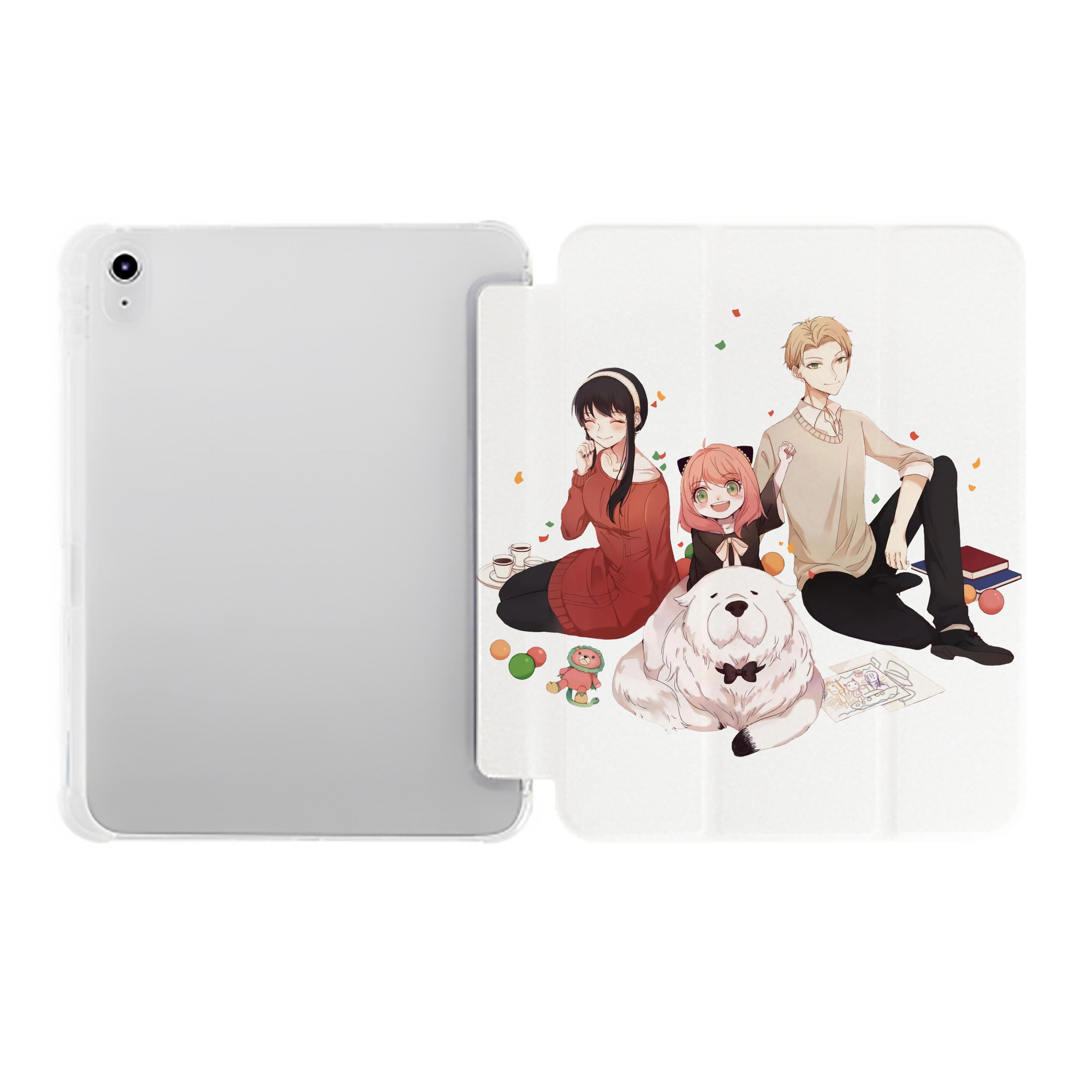 （画像用） SPY×FAMILY间谍家家酒 IPad ケース ペン収納付き 三つ折りスタンド PUレザー×シリコン 対応機種9.5/10.5/10.9インチ